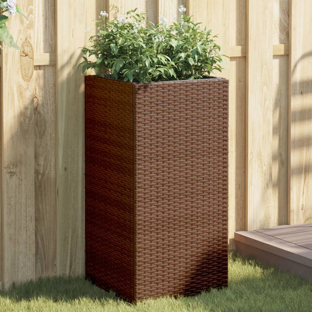 Pflanzkübel 2er Set Braun Poly Rattan 40x80cm