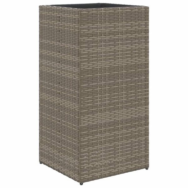 Pflanzkübel 2er Set Grau 40x80 cm Poly Rattan
