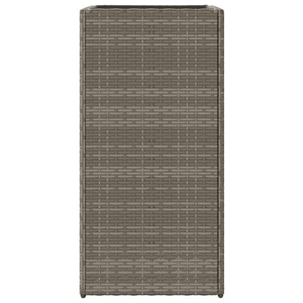 Pflanzkübel 2er Set Grau 40x80 cm Poly Rattan