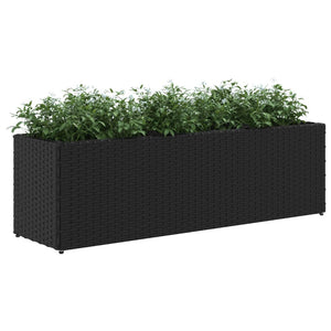 vidaXL Jardinière avec 3 pots 2 pcs Noir 105x30x32 cm Résine tressée