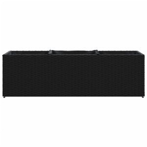 vidaXL Jardinière avec 3 pots 2 pcs Noir 105x30x32 cm Résine tressée