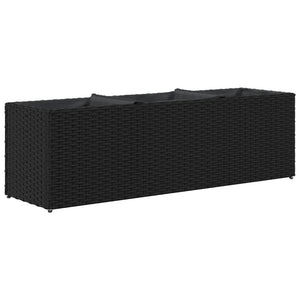 vidaXL Jardinière avec 3 pots 2 pcs Noir 105x30x32 cm Résine tressée