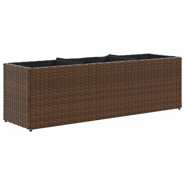 Pflanzkübel mit 3 Töpfen, 2er Set, Braun