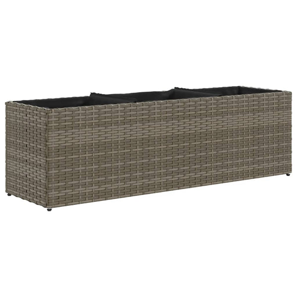 vidaXL Jardinières avec 3 pots 2 pcs Gris 105x30x32 cm Résine tressée