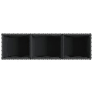 Pflanzkübel mit Rollen, 2er Set, Poly Rattan Schwarz