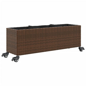 Pflanzkübel mit Rollen, 2er Set, Braun