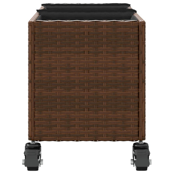 Pflanzkübel mit Rollen, 2er Set, Braun