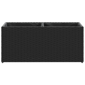 vidaXL Jardinière avec 2 pots 2 pcs Noir 72x30x32 cm Résine tressée