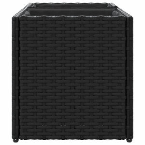 vidaXL Jardinière avec 2 pots 2 pcs Noir 72x30x32 cm Résine tressée