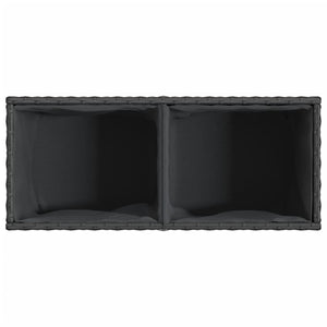 vidaXL Jardinière avec 2 pots 2 pcs Noir 72x30x32 cm Résine tressée