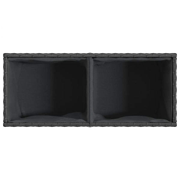 vidaXL Jardinière avec 2 pots 2 pcs Noir 72x30x32 cm Résine tressée