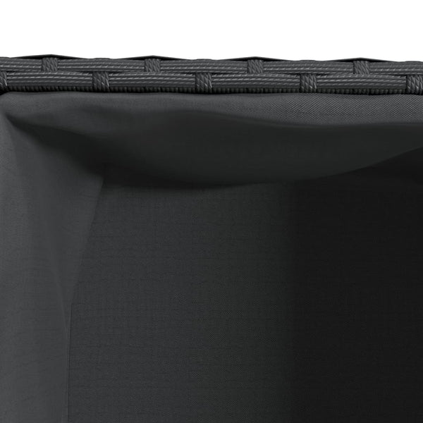 vidaXL Jardinière avec 2 pots 2 pcs Noir 72x30x32 cm Résine tressée