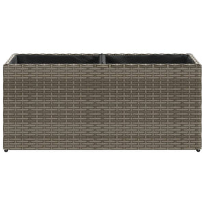 Pflanzkübel Grau Poly Rattan mit 2 Töpfen