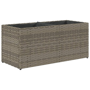 Pflanzkübel Grau Poly Rattan mit 2 Töpfen