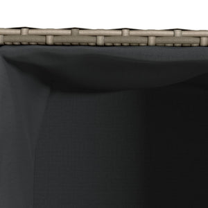 Pflanzkübel Grau Poly Rattan mit 2 Töpfen