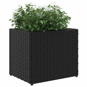 Schwarze Pflanzkübel 2er Set Poly Rattan 36x32cm