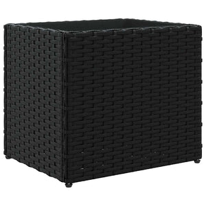 Schwarze Pflanzkübel 2er Set Poly Rattan 36x32cm