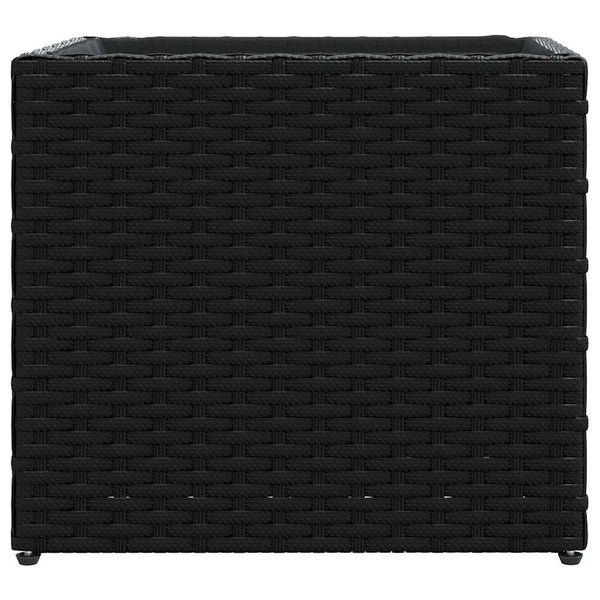Schwarze Pflanzkübel 2er Set Poly Rattan 36x32cm
