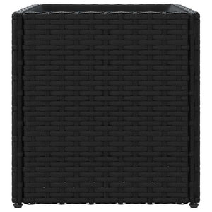 Schwarze Pflanzkübel 2er Set Poly Rattan 36x32cm