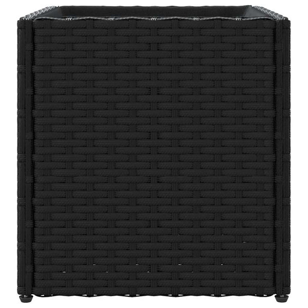 Schwarze Pflanzkübel 2er Set Poly Rattan 36x32cm