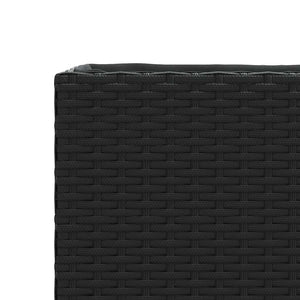Schwarze Pflanzkübel 2er Set Poly Rattan 36x32cm