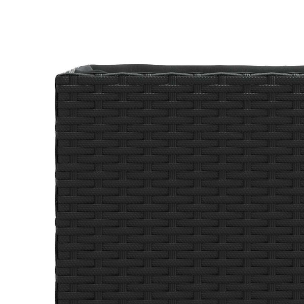 Schwarze Pflanzkübel 2er Set Poly Rattan 36x32cm