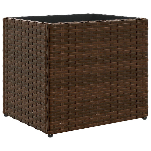 Poly Rattan Pflanzkübel 2er-Set, Braun