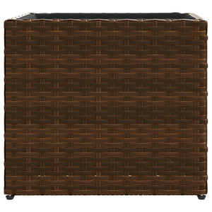 Poly Rattan Pflanzkübel 2er-Set, Braun
