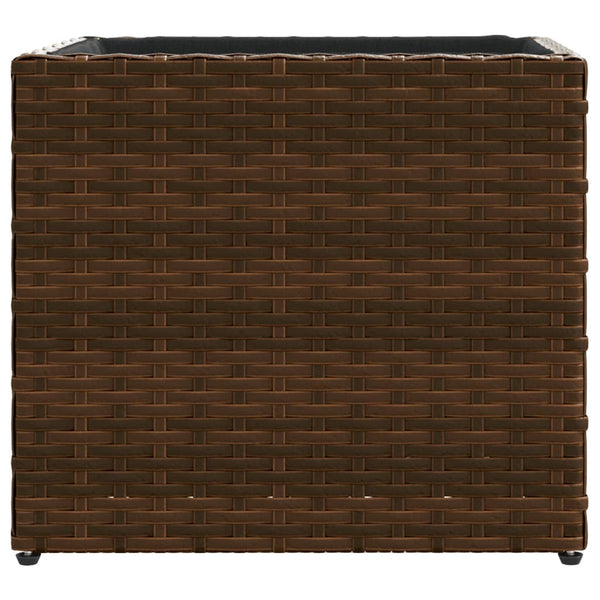 Poly Rattan Pflanzkübel 2er-Set, Braun