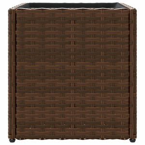 Poly Rattan Pflanzkübel 2er-Set, Braun