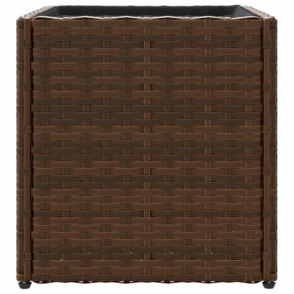 Poly Rattan Pflanzkübel 2er-Set, Braun