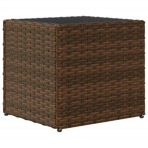 Poly Rattan Pflanzkübel 2er-Set, Braun