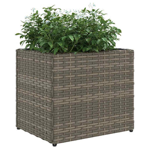 Pflanzkübel 2er Set Grau Poly Rattan 36x32cm