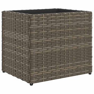 Pflanzkübel 2er Set Grau Poly Rattan 36x32cm