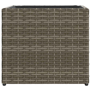 Pflanzkübel 2er Set Grau Poly Rattan 36x32cm