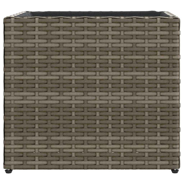 Pflanzkübel 2er Set Grau Poly Rattan 36x32cm