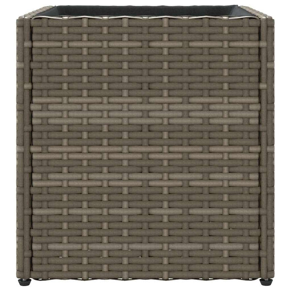 Pflanzkübel 2er Set Grau Poly Rattan 36x32cm