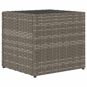 Pflanzkübel 2er Set Grau Poly Rattan 36x32cm