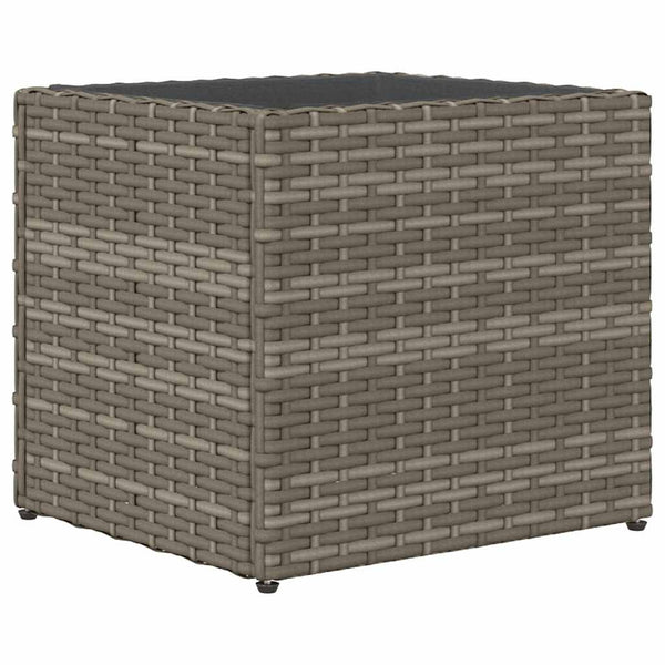 Pflanzkübel 2er Set Grau Poly Rattan 36x32cm