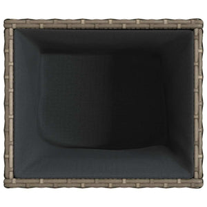 Pflanzkübel 2er Set Grau Poly Rattan 36x32cm