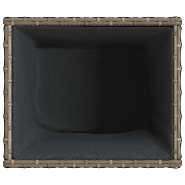 Pflanzkübel 2er Set Grau Poly Rattan 36x32cm