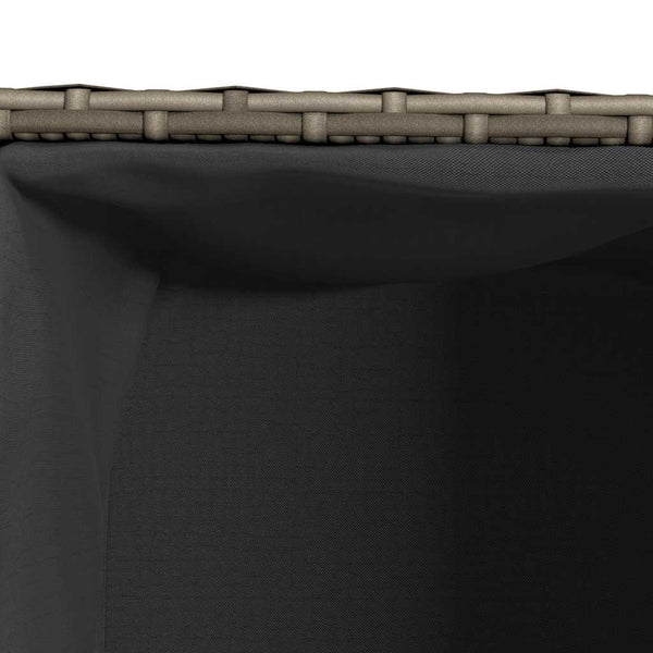 Pflanzkübel 2er Set Grau Poly Rattan 36x32cm