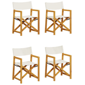 Klappbare Gartenstühle 4er Set Cremeweiß