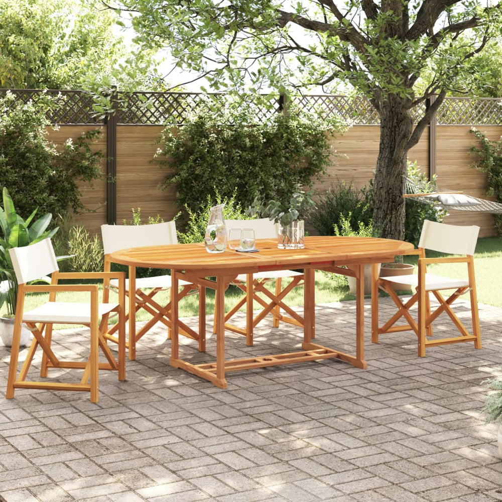 Klappbare Gartenstühle 4er Set Cremeweiß