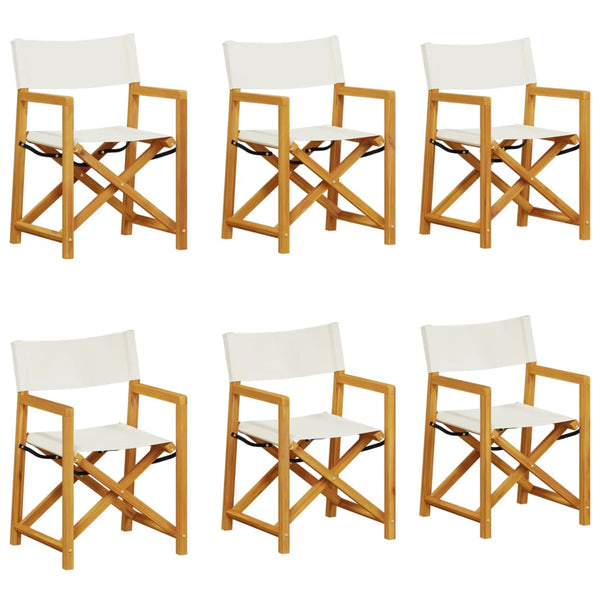 Klappbare Gartenstühle 6er Set Cremeweiß