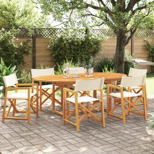 Klappbare Gartenstühle 6er Set Cremeweiß