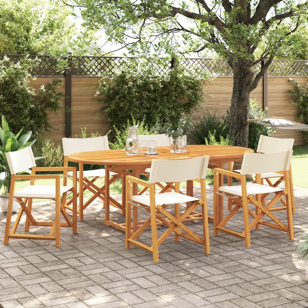 Klappbare Gartenstühle 6er Set Cremeweiß