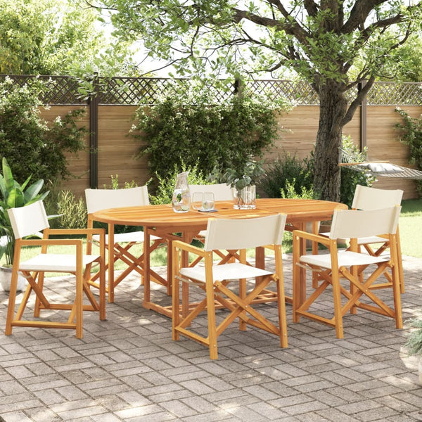 Klappbare Gartenstühle 6er Set Cremeweiß