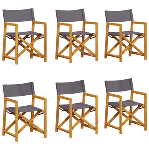 Klappbare Gartenstühle 6er Set Dunkelgrau
