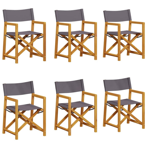 Klappbare Gartenstühle 6er Set Dunkelgrau